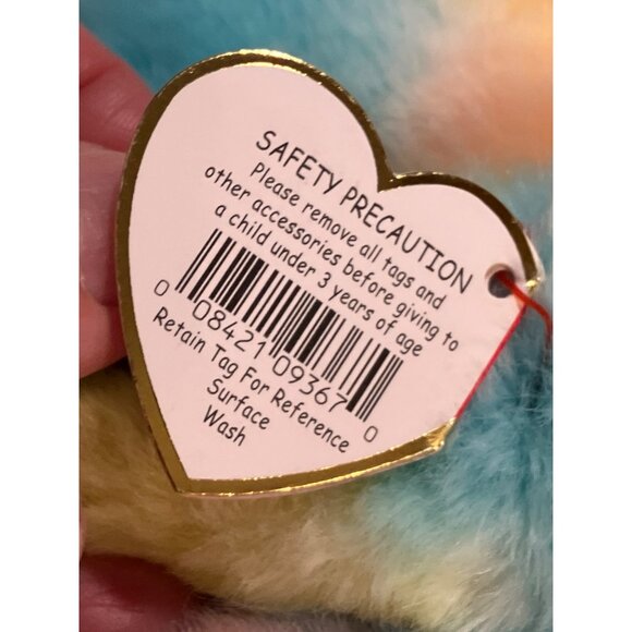 Ty Rainbow Beanie Buddy Chameleon Plush1999 Multicolor Tie-Dyed Bean Bag - Picture 12 of 15